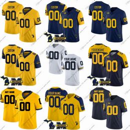 Custom NCAA College Michigan Wolverines Football Jack Tuttle Tavierre Dunlap Benjamin Hall CJ Stokes Darrius Clemons Peyton OLeary Brandt four sports jerseys