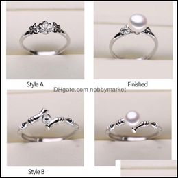 Jewellery Settings Pearl Ring 925 Sliver Rings For Women 20 Styles Mix Diy Adjustable Size Christmas Gift Statement 2021 Drop D Dhgarden Otpwv