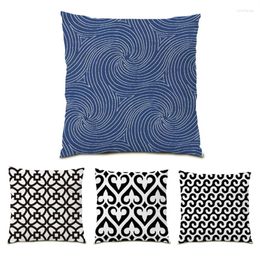 Pillow Simple Pattern Home Polyester Linen Pillowcase Sofa For Living Room Abstract Decorative Cover Velvet Artistic E0506