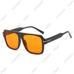 Piloten-Sonnenbrille, Herrenmode, Marke Big Box, quadratisch, schwarzer Rahmen, T-Wort-Dekoration, Sonnenbrille für Damen