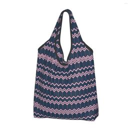 Einkaufstaschen Pretty Zag To It Groceries Tote Damen Mode Pastell Camouflage Zickzack Shopper Umhängetasche Handtasche mit großem Fassungsvermögen