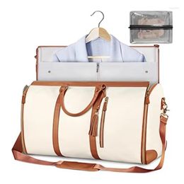 Duffel Bags Ladies Large PU Folding Suit Bag Capacity Hand Luggage Travel Multifunctional Storage