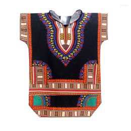 Ethnic Clothing Fashion Arrival African Traditional Dashiki Print Cotton Top Shirt For Unisex Lengthen Hooded T-Shirt