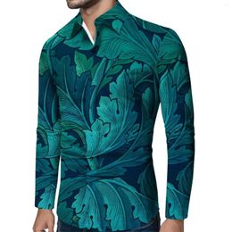 Men's T Shirts Gradient Shirt Autumn And Winter Fashion High End Casual Flower Print Long Sleeved Lapel Top Men