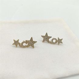 2023 Luxury quality charm stud earring with sparkly diamond in 18k gold plated have box stamp PS7415A232n