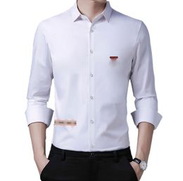 New products high-end light luxury men's business slim long-sleeved shirts high-end formal casual men's non-ironing black shirts