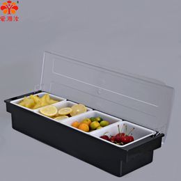 Bar Tools Aixiangru Cocktail Decorative Box 3/4/5 Compartment Seasoning Boxs Condiment Boxs Holder Fruit Container Bar Tools For Kitchen 230920