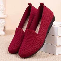 Dress Shoes Flat Casual Shoes Ladies Mesh Breathable Sneakers Women Breathable Light Slip on Loafers Socks Shoes Women Zapatillas Mujer 230920