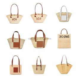 Beach Bags woody Raffia Straw tote beach bag anagram basket Fold Shopper big handbag Woman men Designer luxury bucket weave travel Cross body Shoulder Bag