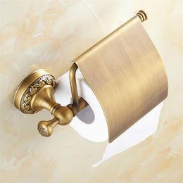 Antique Brass Paper Towel Rack European Style Vintage Paper Holder Toilet Paper Tissue Box Bathroom Accessories Roller Holders282h