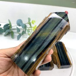 Decorative Figurines 1 Pcs Natural Blue Tiger Eye Tower Healing Crystal Stone Point Energy Minerals Specimen Obelisk For Home Decoration