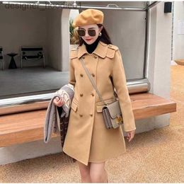 Women's Wool Blends 2023 Autumn Winter New Women Reversible Woolen Coat Mid-Length Fashion H-Shaped Outcoat Temperament Double-Breasted outwear L230920