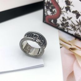 Top S925 Plated Silver Ring For Man Woman Snake Striped Ring Wild Ring Couple Hip Hop Rings181T