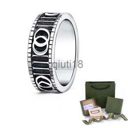 Band Rings Fashion Mens Luxurys Designers Band Rings Mens Womens Titanium Steel Engraved Letter Pattern Lovers Jewellery Narrow Ring Large size x0920