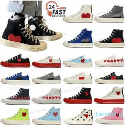 All Stars Shoe CDG Canvas Play Love With Eyes Hearts Big Eyes Beige Black Classic Casual Skateboard SneakersDesigner