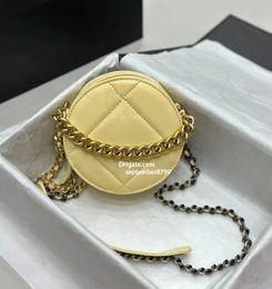 New Designer Mini Round Bags 5A Quality Womens Fashion 19 Bags Real Leather Cosmetic Bag C Bag Lady Shoulder Chain Bag Clutch Bag Makeup Bags 14cm Wallet Purse With Box