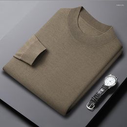 Men's Sweaters High End Worsted Wool Sweater Autumn & Winter Merino Jumpers Male Pure Long Sleeve Knitwear Tee Shirts