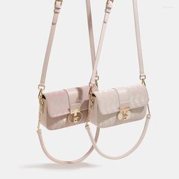 Duffel Bags Maxdutti French Vintage Square Shoulder Bag Women Underarm Office Ladies Simle Elegant Pink Commuter Texture Messenger