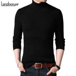 Men's Sweaters Hot 2023 New Autumn Winter Brand Men black Turtleneck Slim Fit Winter Pullover Men Solid Breathable Color Knitted Sweater Men J230920