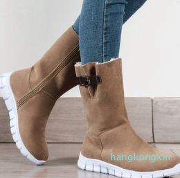 Boots Large Size Snow For Women Winter Anti Slip Casual Women's Shoes Warm Plush Mid-calf Botas Mujer Invierno