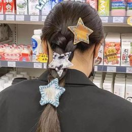 Hair Clips Vintage Knitting Wool Pentagram Star Clip Harajuku Cool Trendy Y2k Aesthetic Korean Fashion Accessories For Women