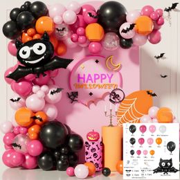 Other Event Party Supplies Halloween Theme Purple Pink Cute Cartoon Ghost Foil Balloon Garland Arch Kit for Kid Girl Horror Decoration Supplie 230919