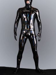Man Cosplay Maid Latex Ammonia Catsuit PVC Men Costumes Club Zentai High Elastic Shiny Full Body Bodysuit Shapewear Sexiest Male suit
