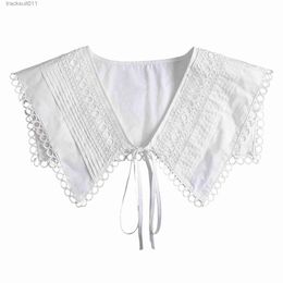 Women's Cape Womens Dechable False Collar Neck Ruff Mini Lace Cape Dickey Collar Shawls Fake Collar Short Poncho Capelet Stand Collar L230920