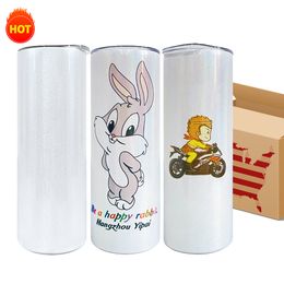 USA warehouse free shipping Rainbow Stainless Steel Holographic Shimmer White glitter Non-tapered Straight Sublimation Tumbler with lids and straws 25 Pack