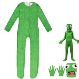 Catsuit Costumes Anime Game Rainbow Friend Cosplay Costume Green Monster Jumpsuits Children Boy Girl Kawaii Halloween Birthday Party Suit