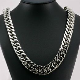 New Style Cool Men Jewelry 15mm 24'' Huge Large Stainless Steel Heavy Chunky Curb Link Necklace Chain for xmas holiday246W