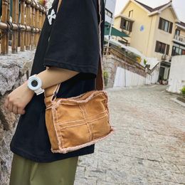 Evening Bags Little Canvas Shoulder Bag Female Thick Cloth Small Messenger Retro Vintage Crossbody Cute Zipper Purse For Girls