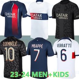 Maillot MBAPPE Soccer Jerseys Kids Kit 23/24 Player Version Training Pre Match 2023 2024 Maglia Paris Home Away Football Shirt HAKIMI FABIAN