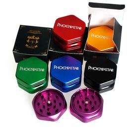 Hexagonal Herb Grinder Smoking Accessories Portable Tobacco Grinders Mixed Colours Dry Herb Crusher Spice Crusher Hand Muller Pipes