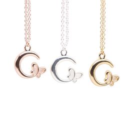 Fashion the moon butterfly pendant Butterfly tails pendant with the moon choker Necklaces for women beautiful personality275I