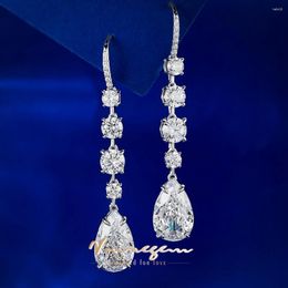 Dangle Earrings Vinregem Pear 9 14 MM Lab Created Sapphire Gemstone Sparkling Drop 925 Sterling Silver Anniversary Gifts Jewelry