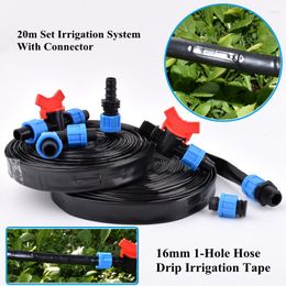 Watering Equipments 20m/Set 16mm 1-Hole Rain Drip Hose Garden Irrigation Pipe Connector Fruit Tee Greenhouse Water Saving