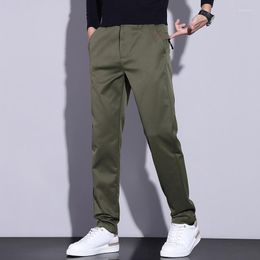 Men's Pants 2023 Autumn Cargo Casual Men Cotton Work Wear Korean Wide Jogger Khaki Green Brand Outdoors Trousers Male