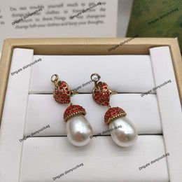 Designer Jewellery Earrings New Red Heart Pearl Letter earrings Personalised fashion Ice cream strawberries