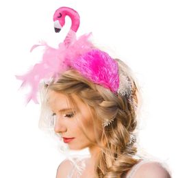 Costume Accessories Funny Pink Flamingo Hair Hoop Cosplay Party Cute Headband For Photoshoot Hair Band Halloween Christmas Hair Accessories