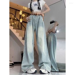 Women's Jeans Y2k Street Vintage Washed To Make Old Fried Girl Baggy Femenina Straight Wide-Leg Pants For Women