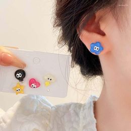 Stud Earrings Sweet Cartoon Star Cloud For Women Candy Color Dopamine Style Cute Heart Jelly Earstud Accessories Fashion Jewelry