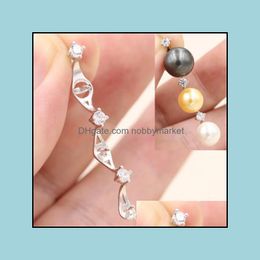 Jewellery Settings 3 Drop Pearl Pendant Necklace Setting Mounting Base Solid 925 Sterling Sier Womes Diy Findings Accessory Mo Dhgarden Otgj2