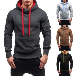 Men's Hoodies Cotton Sweatshirt Autumn And Winter Coats Top Solid Colour Sweater Long Sleeved Casual Sports Active Wear Men Set