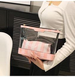 Cosmetic Bags Two-Piece Portable Bag Large Capacity Travel Storage Toiletry Waterproof Transparent