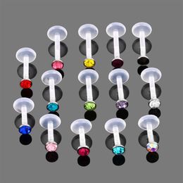 Dangle & Chandelier 14Pcs lot Bioplast Tragus Piercing Lip Piercings Labret Ring Cartilage Ear Studs Rings Body Jewelry272x