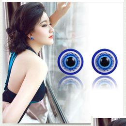 Ear Cuff 6-12Mm Blue Evil Eye Stainless Steel Magnetic Stud Clip On Earrings For Men Women Punk Hypoallergenic No Pierced Turkey Drop Dh2J6