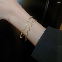 Bangle 2023 Sight Luxury Crystal Irregular Geometric Opening Bracelet For Women High Sense Fashion Brand Jewellery