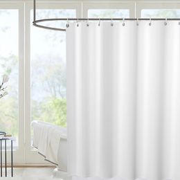 Shower Curtains White Shower Curtains Waterproof Thicken Bath Curtain Solid Color Polyester Fabric Partition Curtain Home Bathroom Accessories 230920