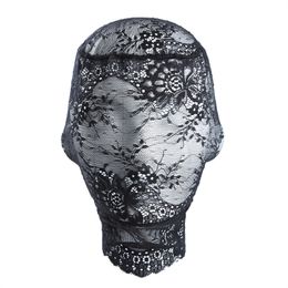 Costume Accessories Women Sexy Black Lace Mask Masquerade Party Mask Unisex Adult Lace Full Face Hood Head Cover Festival Halloween Cosplay Eye Mask